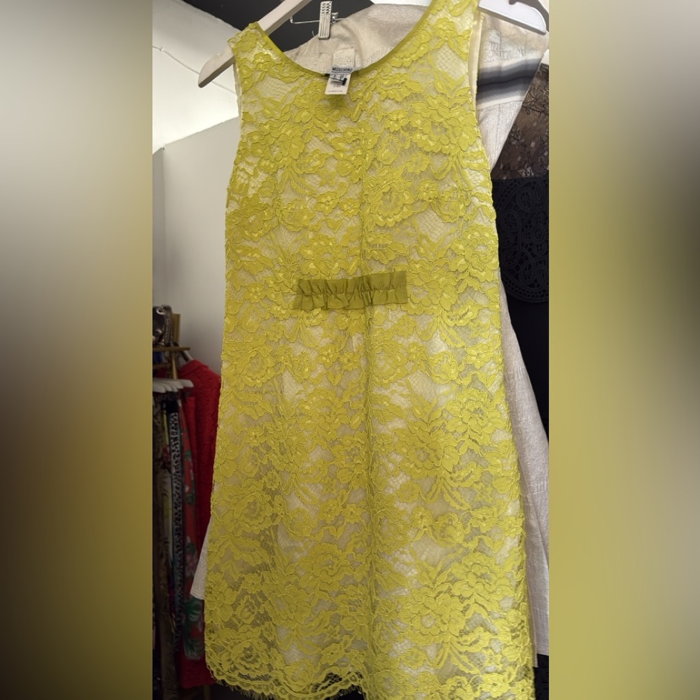 Moschino Cheap and Chic Yellow Lace Top